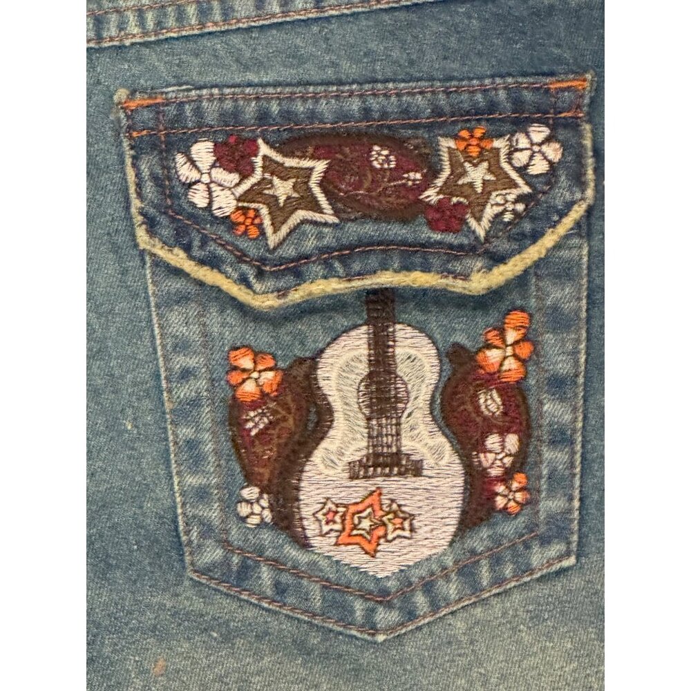 Fancy Collection Bootcut Womens Jeans Size 12 Blue Denim Western Embroidered Des - Picture 9 of 9